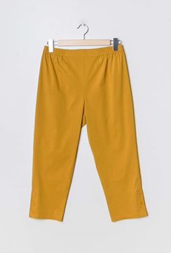 Picture of PLUS SIZE MUSTARD CAPRI WITH  BUTTONS